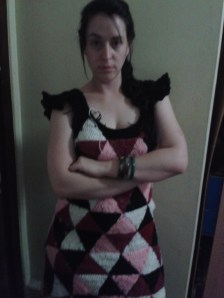 crocheted hand made dress