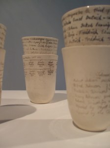 Ceramic slip cast cups, 2009