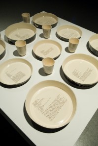 Slip cast scraffitoed baking dishes, 2009