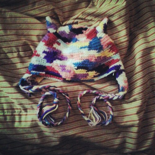 Nine colour Fair Isle crochet hat, now&nbsp;complete