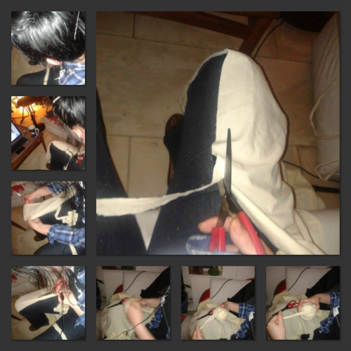 cutting sheet thread handmade rugging