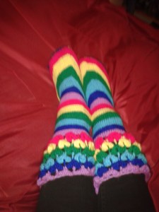 finished crocheted house shoe