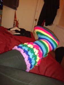 complete leather sole crocodile stitch calf length house slipper