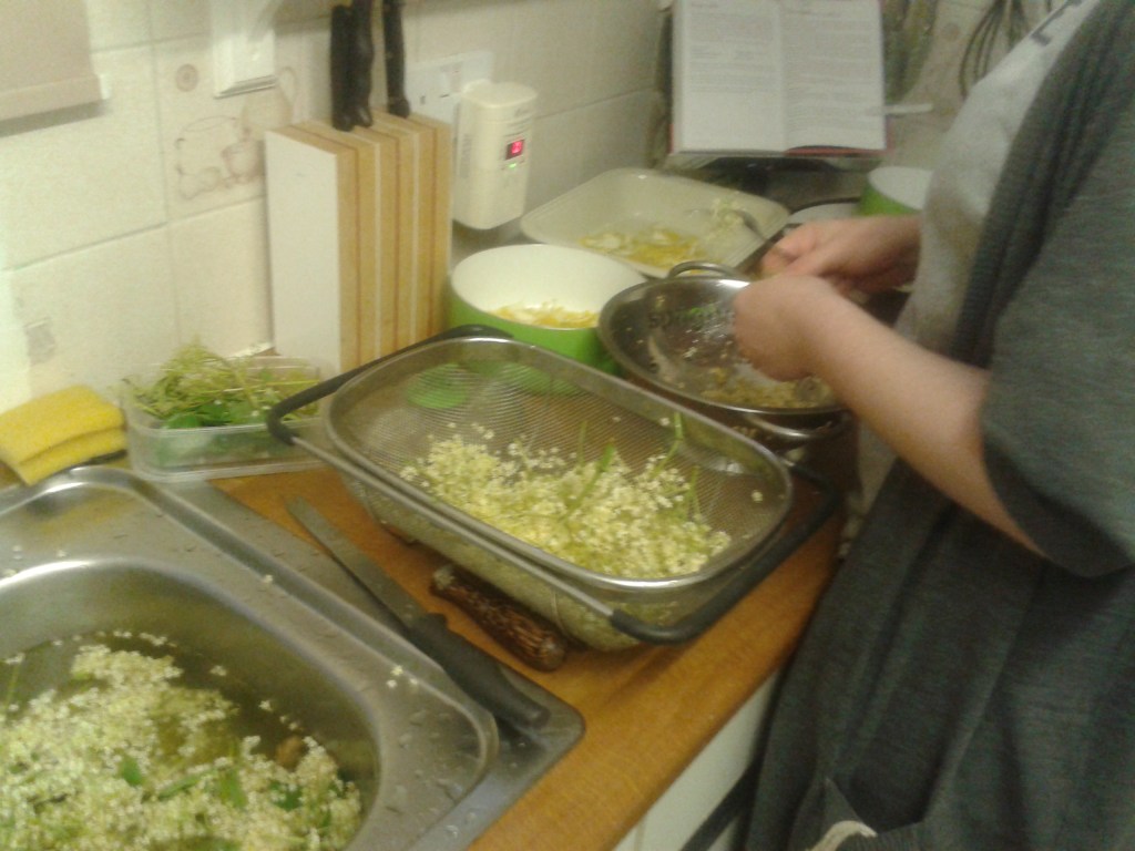 Making and bottling elderflower&nbsp;cordial