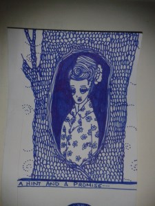 Floral print lindy bop woman