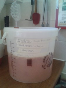 Rosehip wine bucket airlock