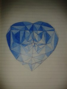 heart cut blue diamond shading exercise