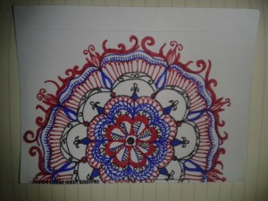 red blue black ink moleskine drawingaday artist project