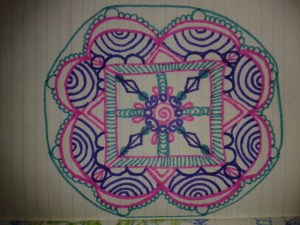 teal pink purple ink mandala moleskine