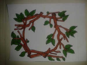 drawing daily sticker leaf branches nature ink