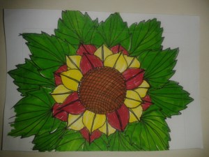 drawing task sunflower leaf sticker sketchaday