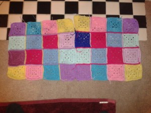 Elmer granny square pillowcase crocheted