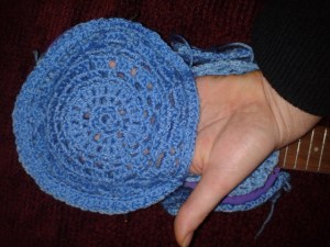 crocheted doily pocket sewing handmade