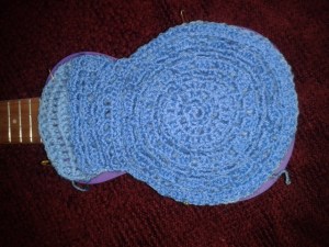 handmade crocheted wool pocket uke case
