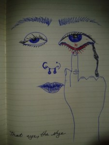 drawing stye sick eye sketch ink moleskine