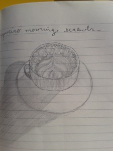 cappucino pencil sketch adrawingaday shadows moleskine