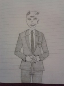 suit sketch skinny tie graphite moleskine