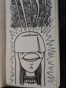 cyclops black ink sketch hand drawn sticker