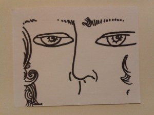 face curly hair art project drawing daily