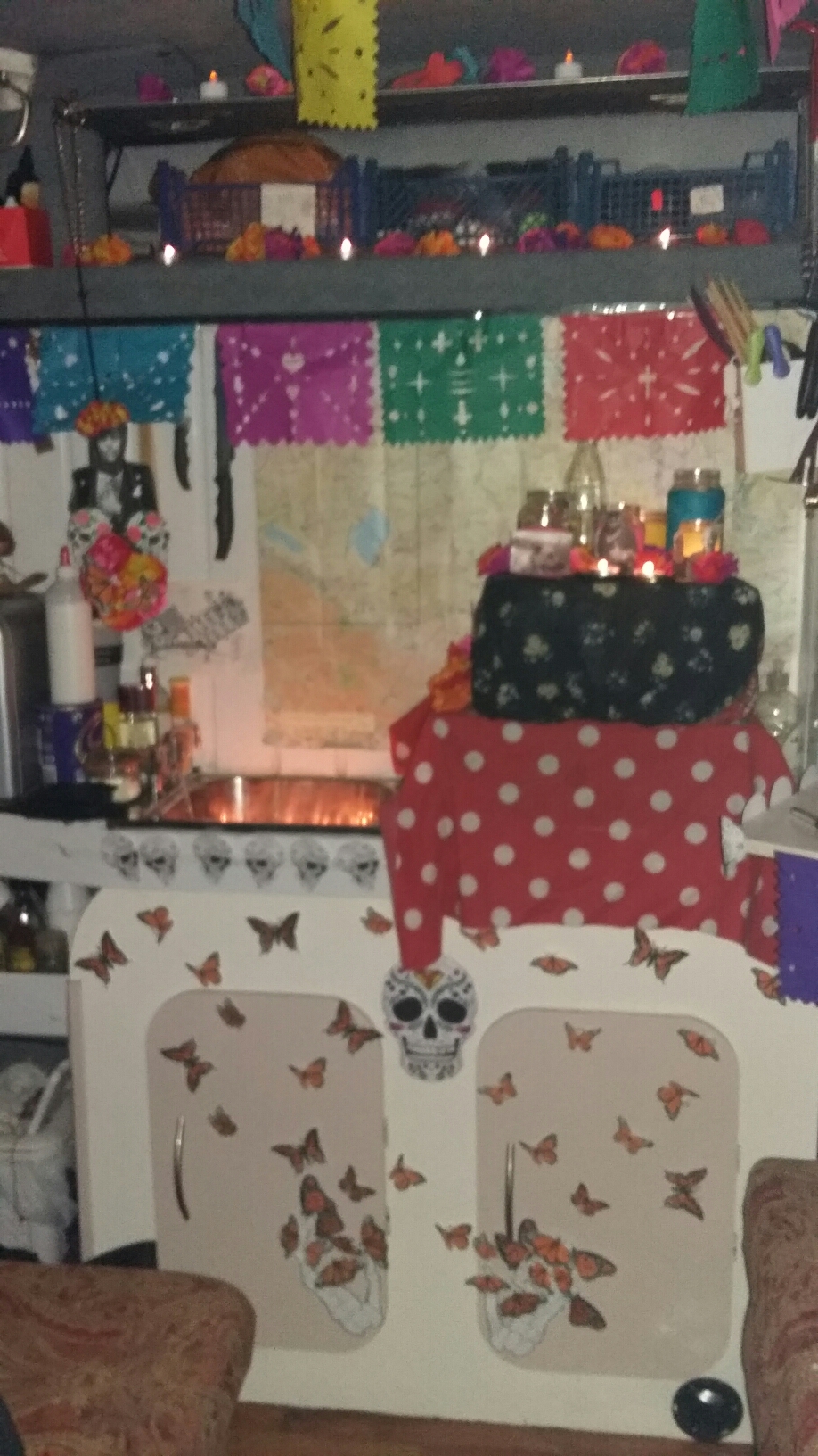 Dia de los muertos shrine travelling Travelling day of the dead shrine boondocking