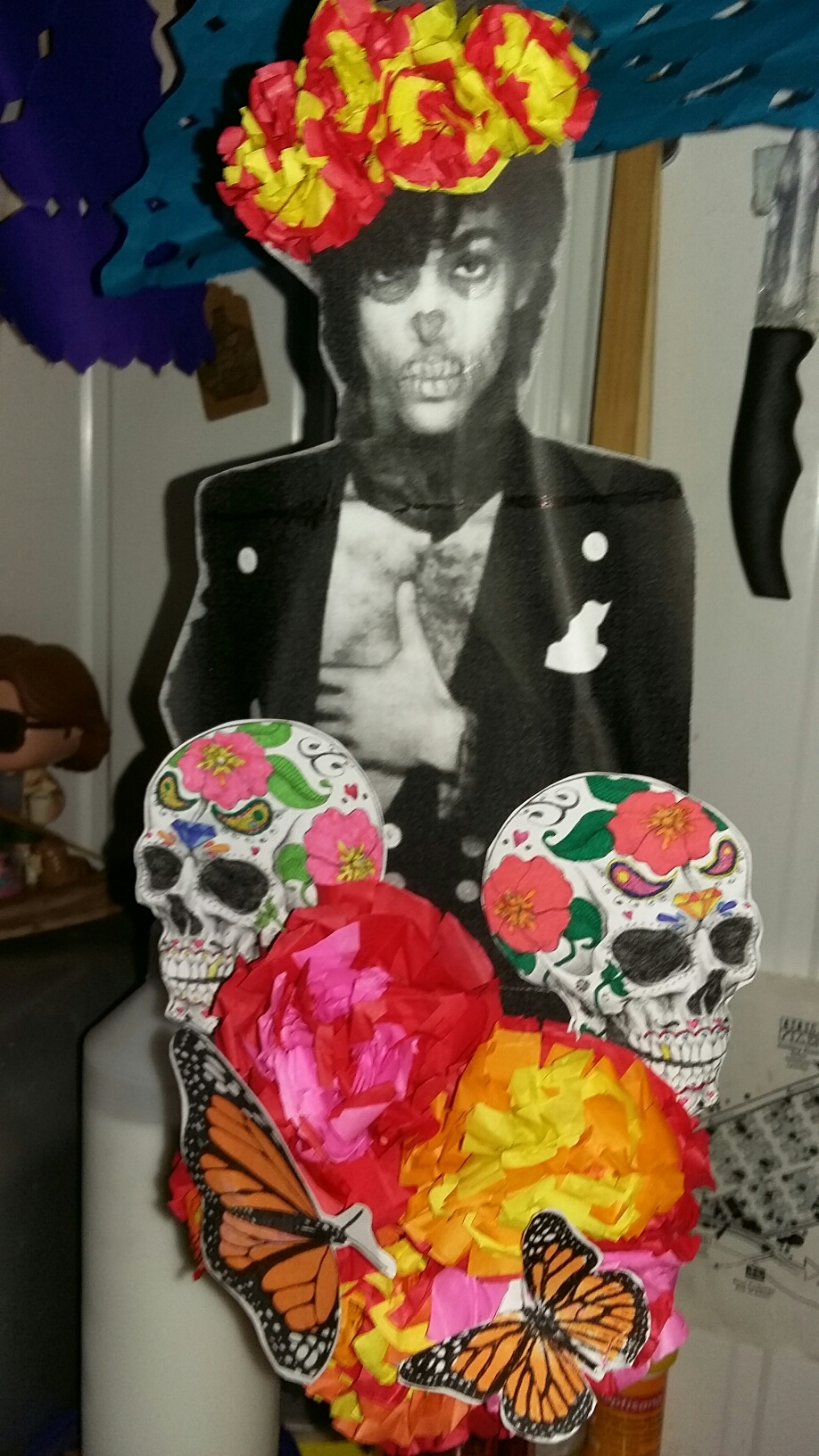 Prince day of the dead marigold shrines Day of the dead shrine crafts skull butterflies