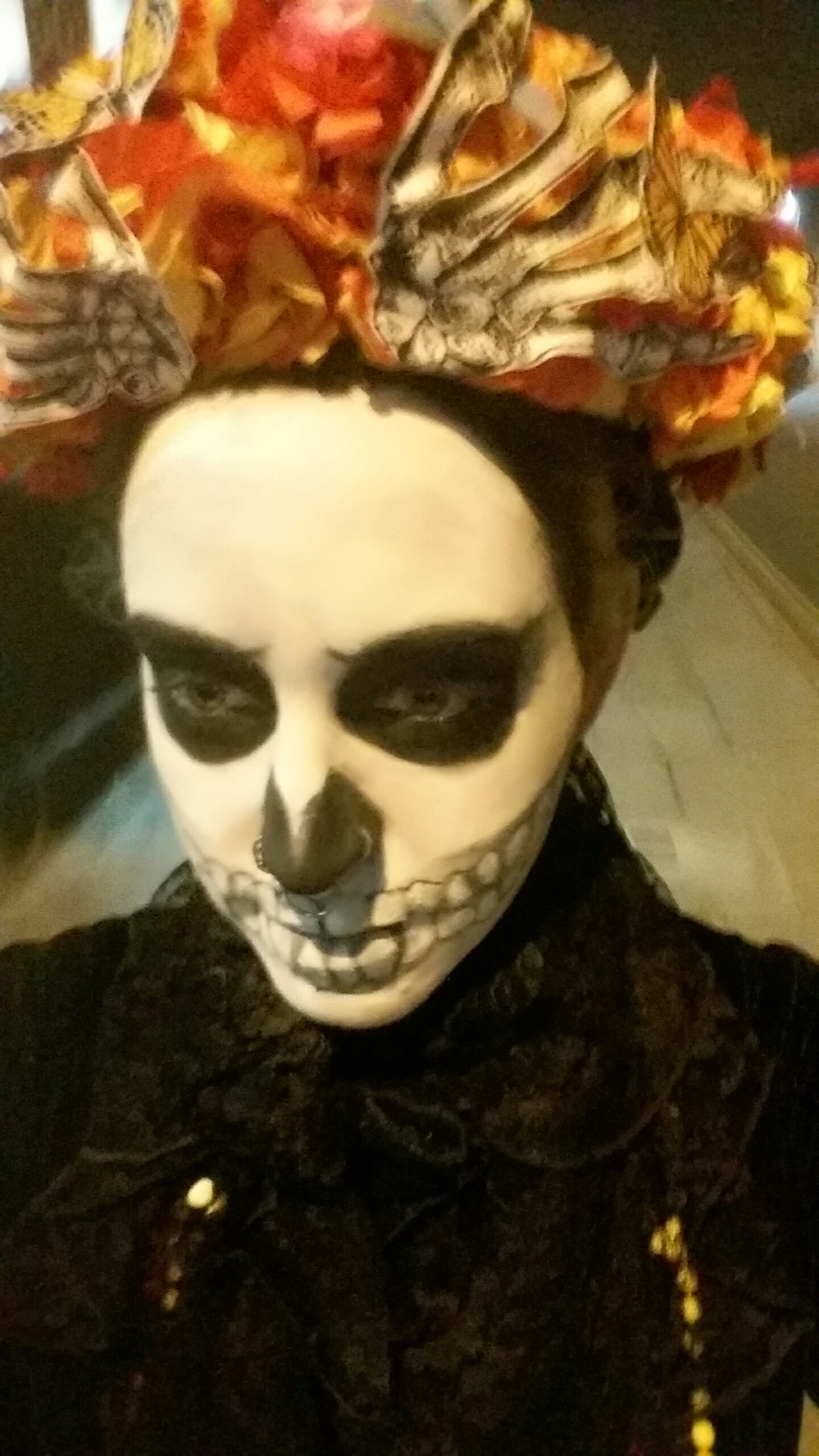 Costume day of the dead skull face Skull face painted dia de los muertos
