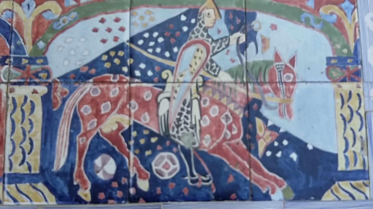 Seville painted tiles Example of Spanish tiling