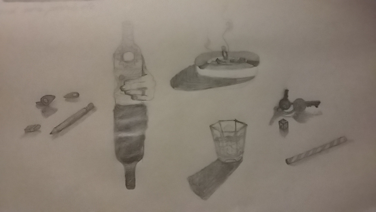 exercise in shading mundane barroom pencil sketches
