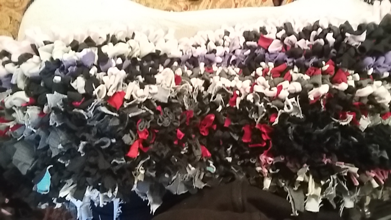 Work in progress rag rugging DIY Travelling creativity vanlife boondocking rag rugging