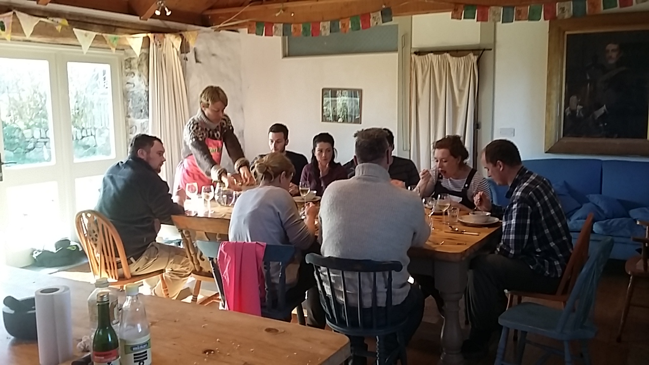 Fat Hen cookery school post workshop feast 