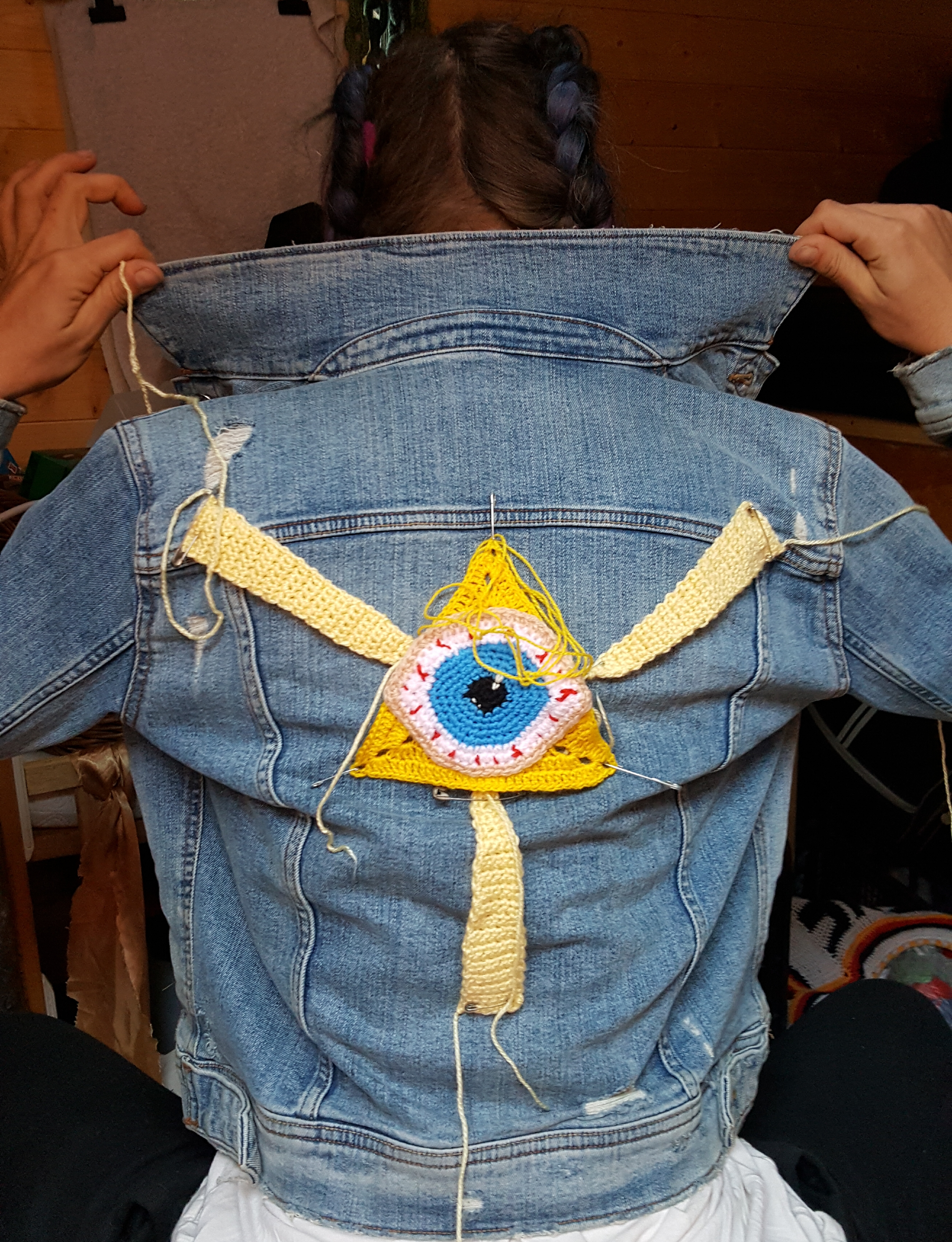 Occult art themed jacket applique patches