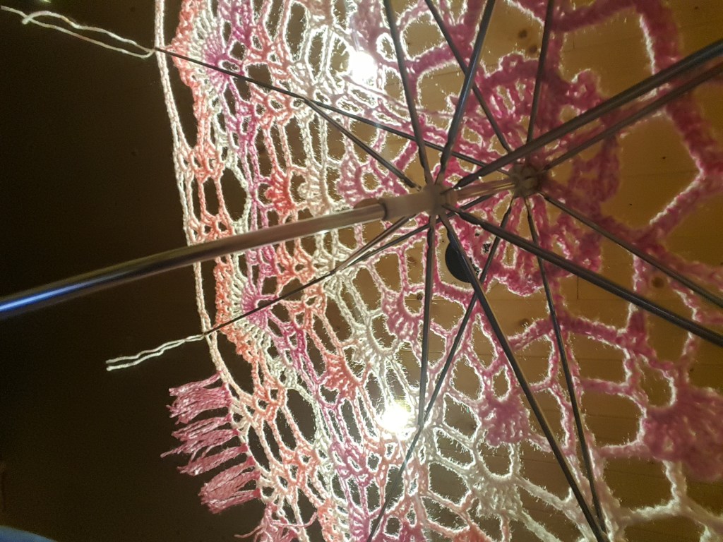 Finishing the pink phoenix&nbsp;parasol